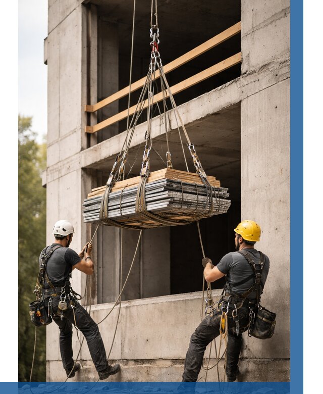 Подъем материала на этаж веревками в Сорочинске от 1549 р. | ВЫСОТНИК-Срч