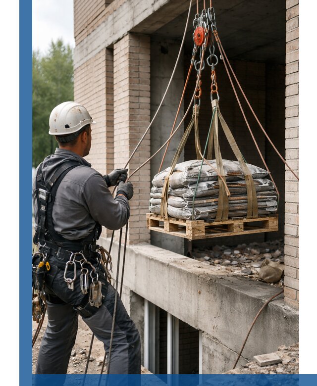 Подъем материалов на этаж веревками в Сорочинске оперативно