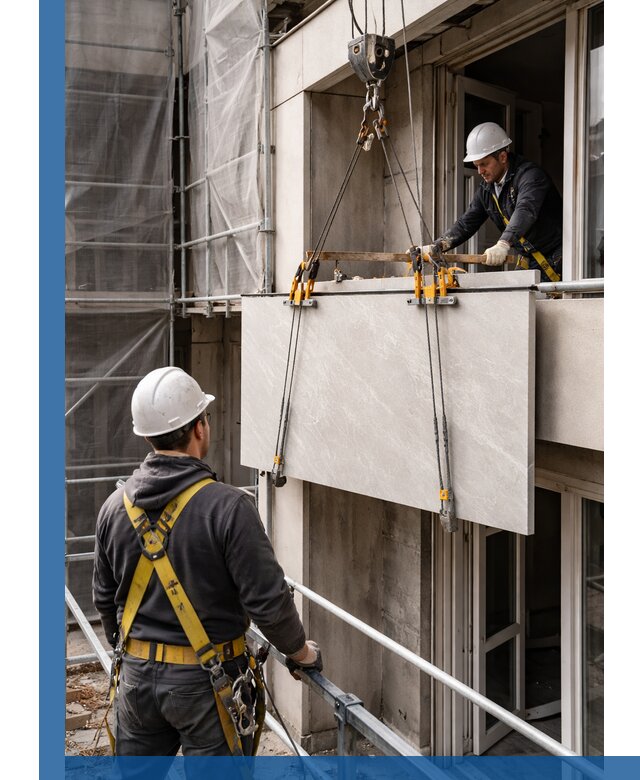 Подъем керамогранита на этаж в Сорочинске грузчиками и техникой