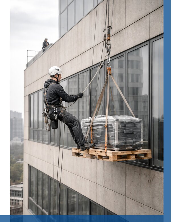 Спуск груза по фасаду в Сорочинске от 3615 р. | ВЫСОТНИК-Срч