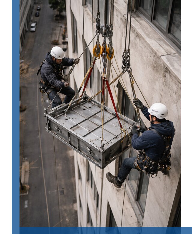 Спуск и подъем грузов по фасаду в Сорочинске для зданий