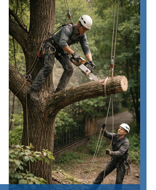Спил деревьев альпинистами в Сорочинске от 8262 р. | ВЫСОТНИК-Срч