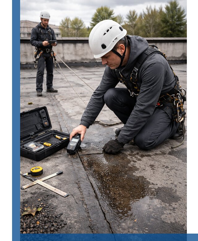 Обследование кровли на протечки и выявление дефектов в Сорочинске