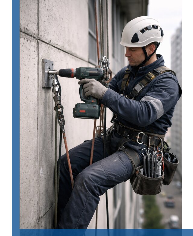 Установка анкерных точек для высотных работ в Сорочинске